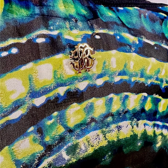 Roberto Cavalli Abstract Print Silk Kaftan | Size IT 44 (M/L) | Vibrant Colors - Picture 14 of 16